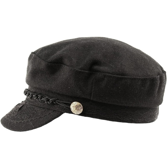 EPOCH BLACK FIDDLERS CAP WITH GOLD BUTTONS & REMOVABLE BRAIDED DETAIL SIZE L./XL - Picture 4 of 11